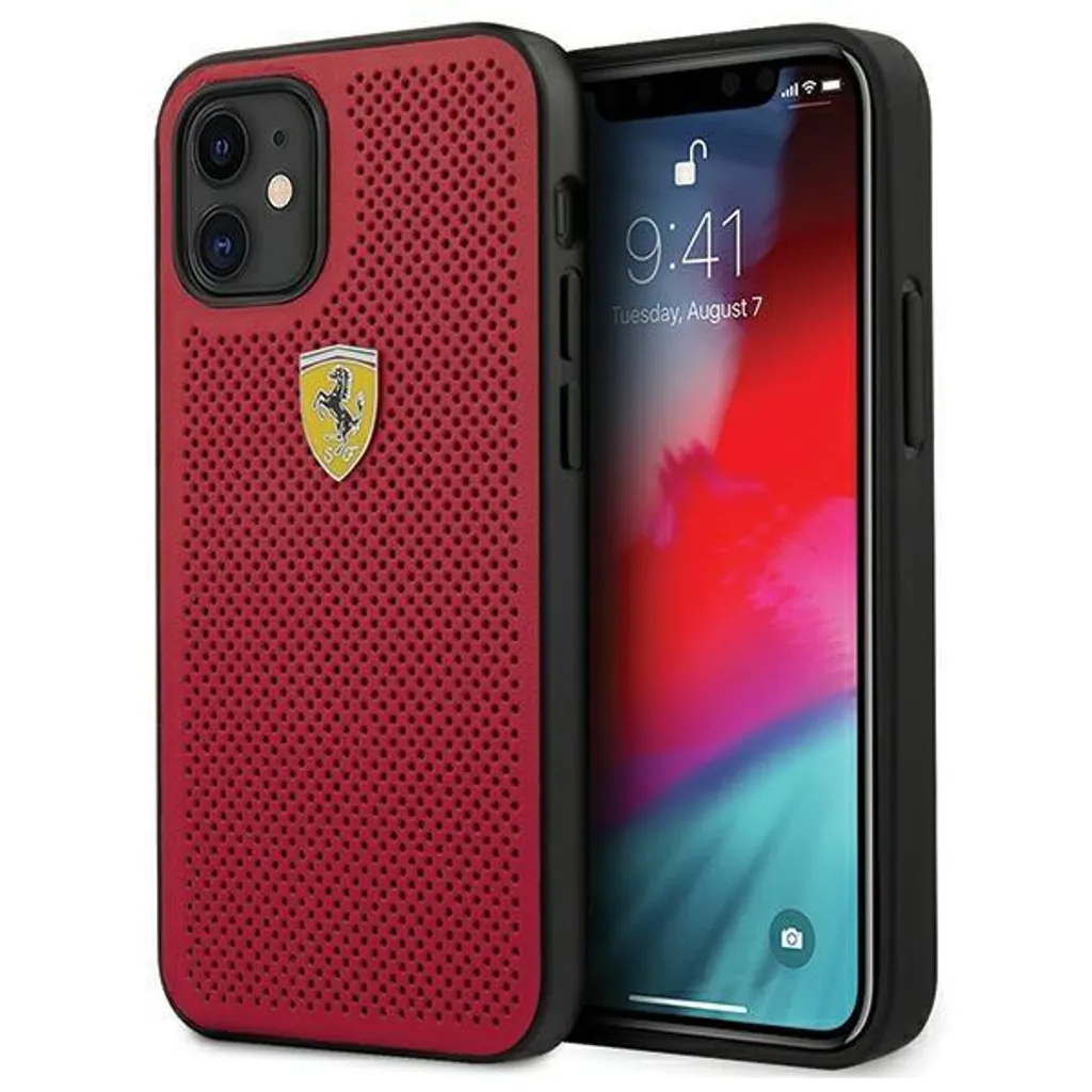 Cover Ferrari iPhone 12 Mini - Vera Protezione Rossa Su Pista Originale