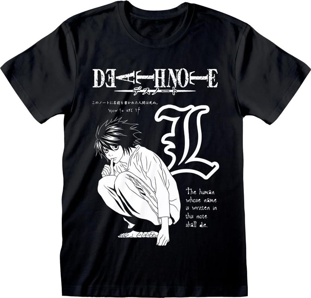 Death Note - T-Shirt für Herren/Damen Uni HE3545 (L) (Schwarz)