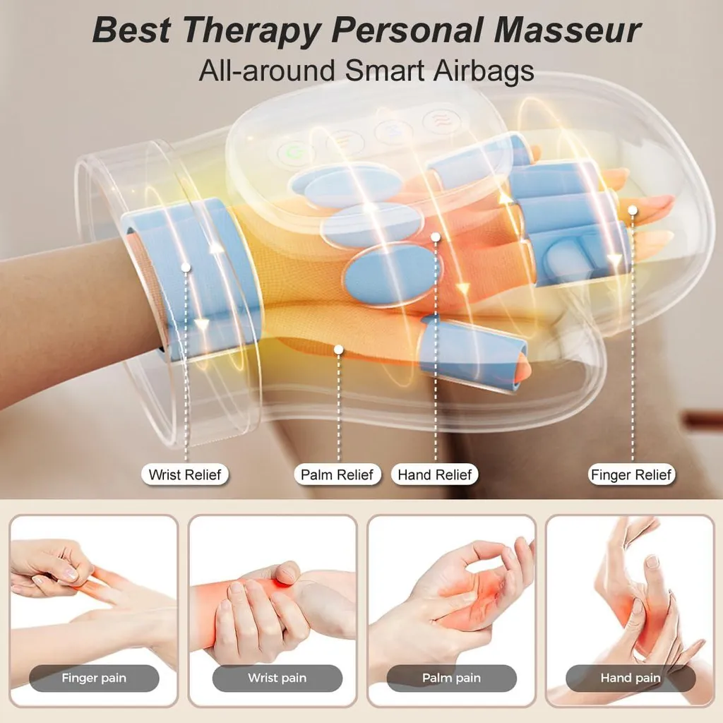 Masseur de Main Thérapeutique Intelligent : Chaleur et Compression
