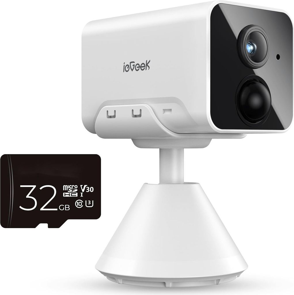 ieGeek Babyphone mit Kamera Wlan 1080P Mini Kamera mit mit HD Nachtsicht, 2-Wege-Audio, Smarte Bewegungs und Geräuscherkennung, 32GB
