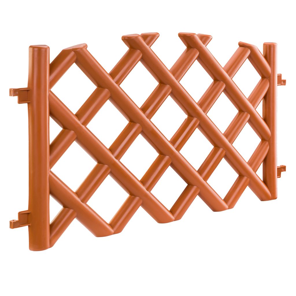 Gartenzaun Jägerzaun Kunststoff Zierzaun Einzäunung L 350 cm Hoch 45 cm terracotta braun Gartenpalisade Beetumrandung