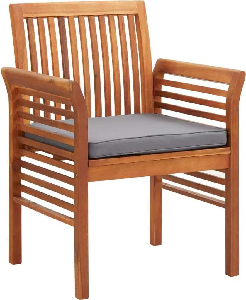 Lot de 2 fauteuils de jardin en bois massif et coussins confort vidaXL
