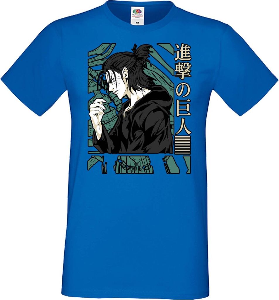 Herren T-Shirt Anime Manga Attack Anime On Titan Eren Yeager 03 Eren Yeager, Man 3XL / Blau