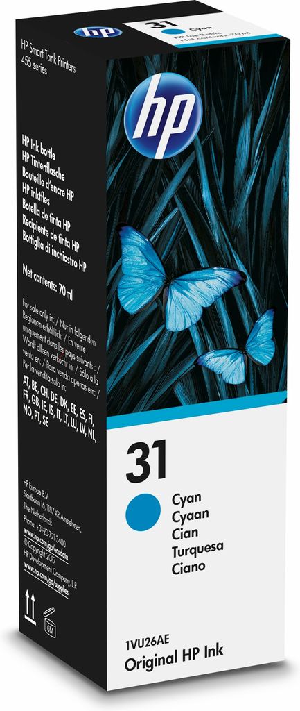 Flacone d'inchiostro originale HP 31 70 ml ciano Immagine del prodotto 