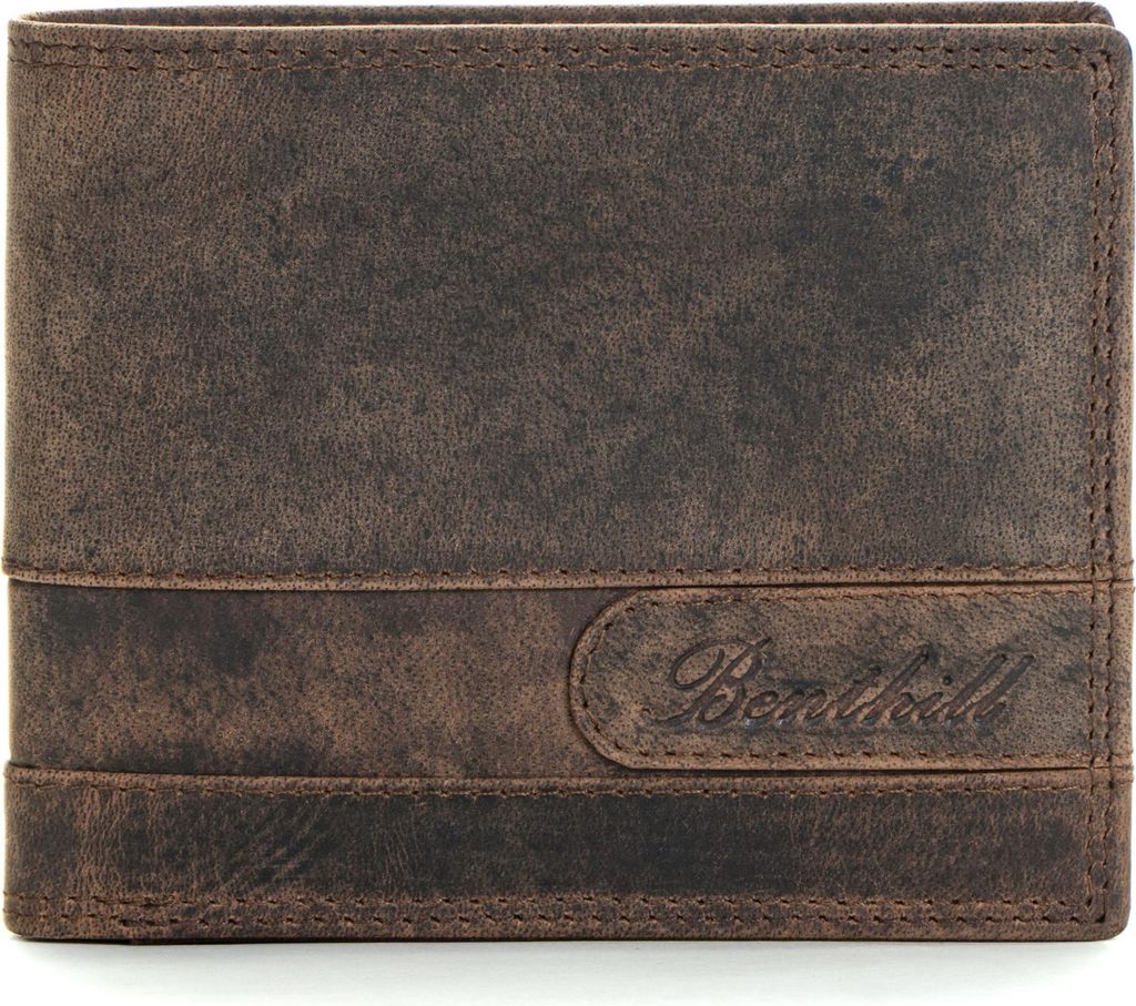 Benthill Geldbörse Herren Leder | Geldbeutel mit RFID-Schutz | Portemonnaie aus hochwertigem Rindsleder | Männer Brieftasche inkl. Geschenkbox