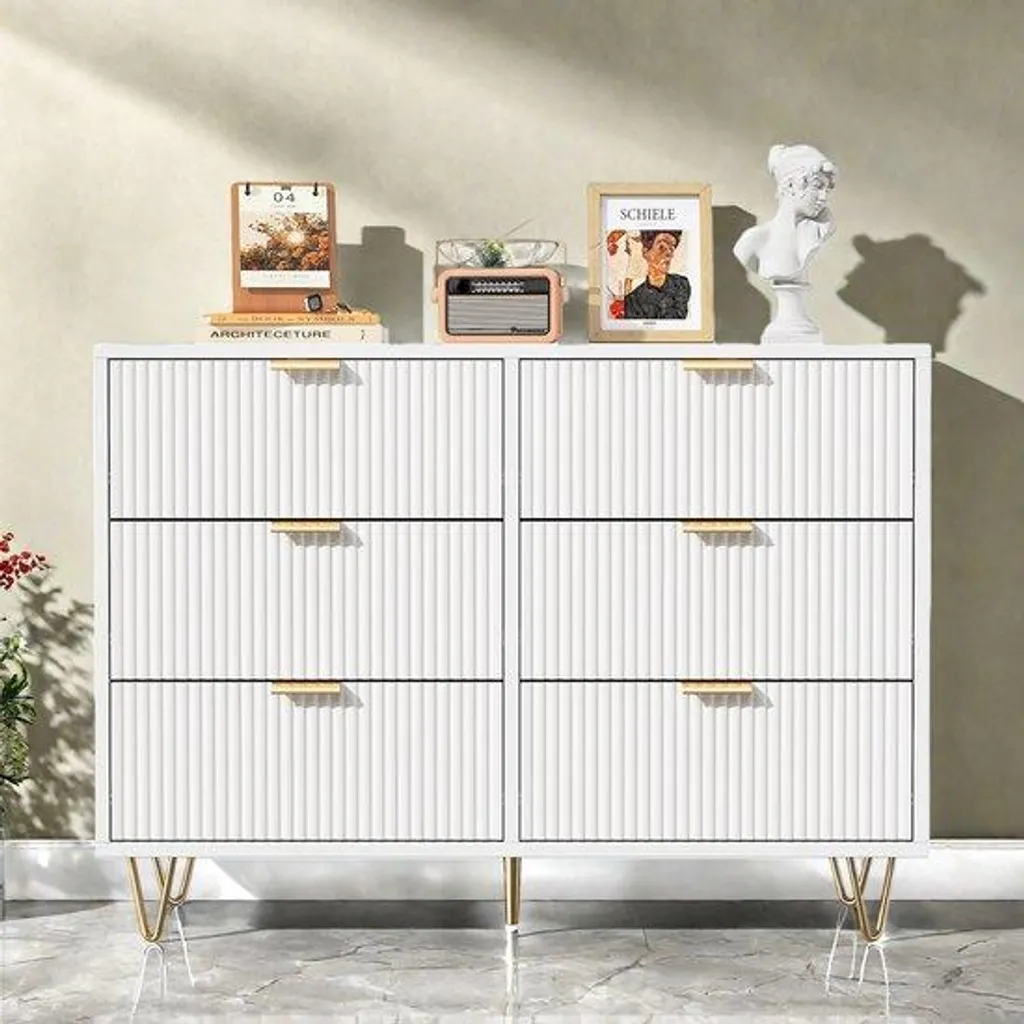 Commode Blanche 6 Tiroirs : Fini le Désordre avec ce Meuble Gain de Place