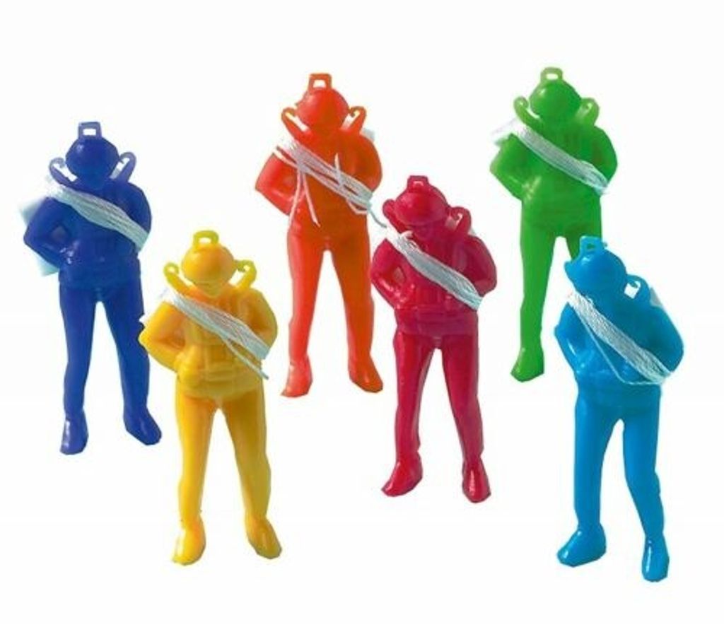 Kindergeburtstag Bunte Fallschirmspringer Figur 12 Stück