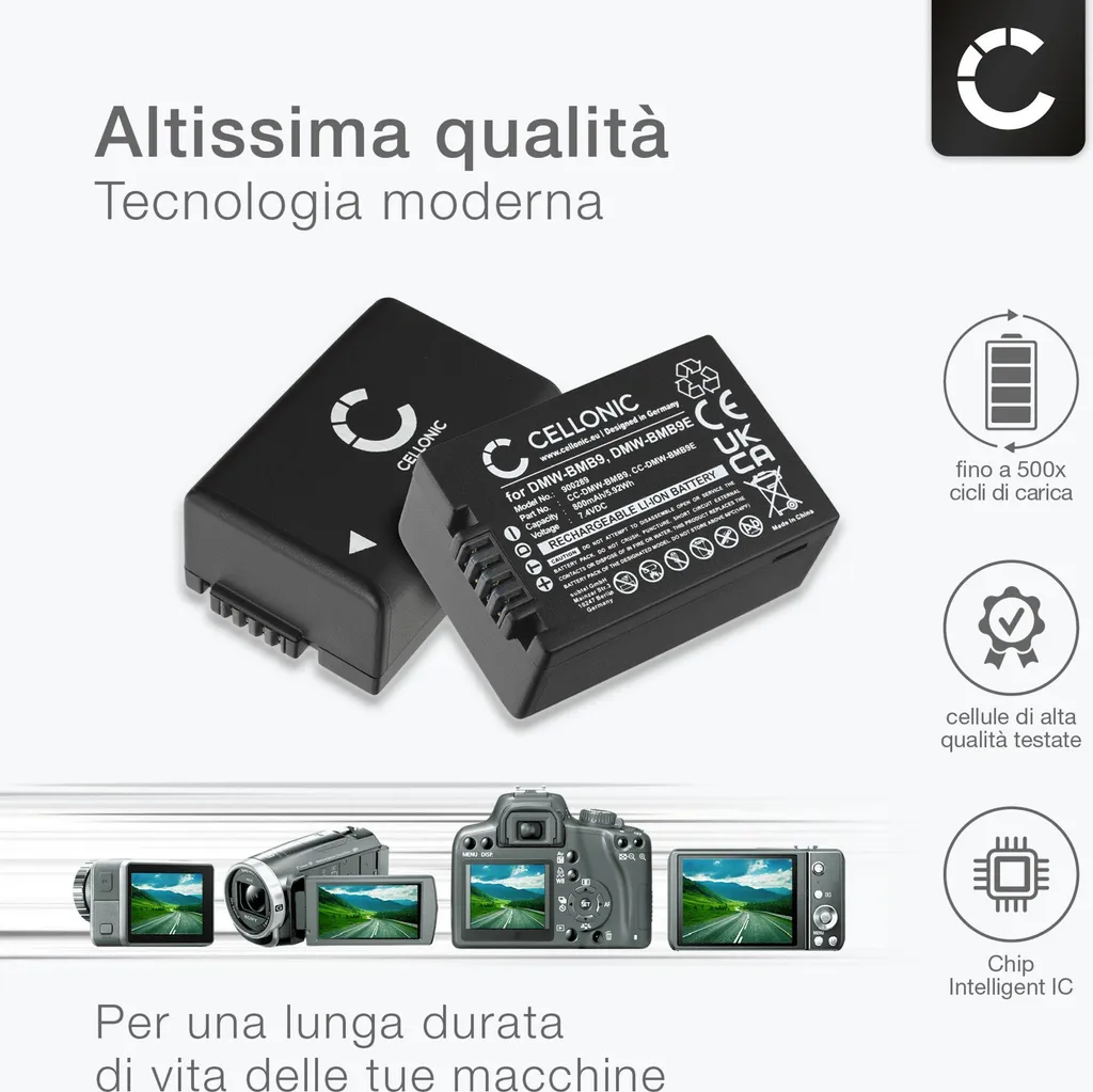 BATTERIA POWERSMART per PANASONIC Lumix DMC-FZ7