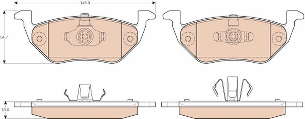 TRW GDB1754 Bremsbelagsatz, Scheibenbremse OE 4532488 kompatibel mit Maverick, Tribute