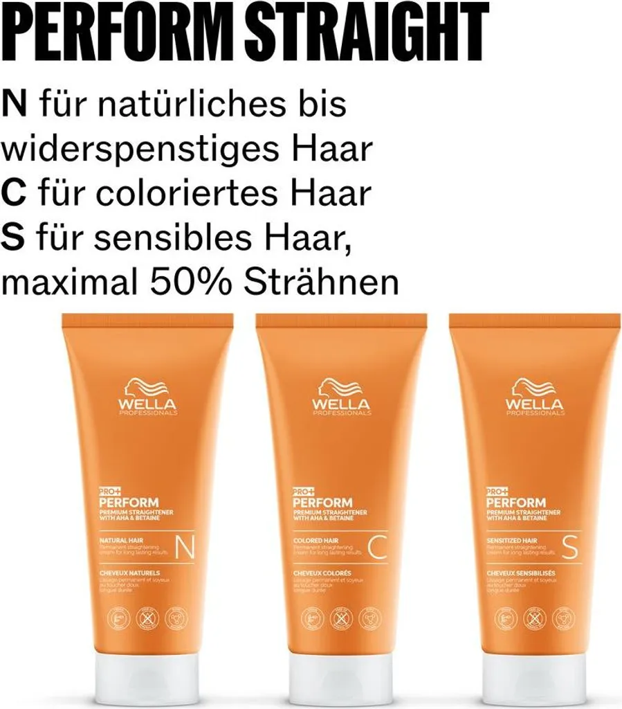 Lissage cheveux colorés Wella Pro+ Perform C crème de 200 ml - 4