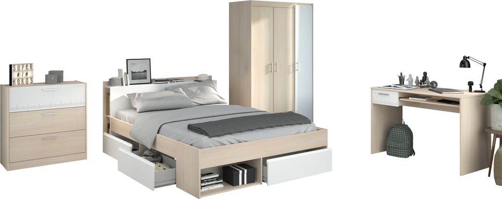 Parisot Jugendzimmer-Set 4-tlg Most 75 + Schreibtisch + Produktbild 