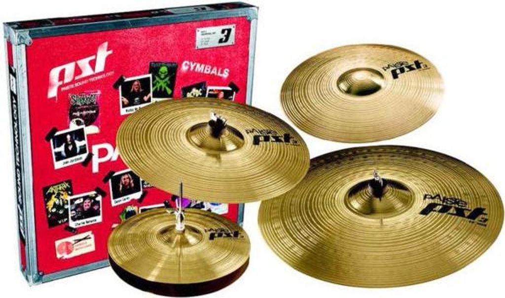 Paiste PST3 Beckenset 14-16-20 mit 14Cr und Sticks