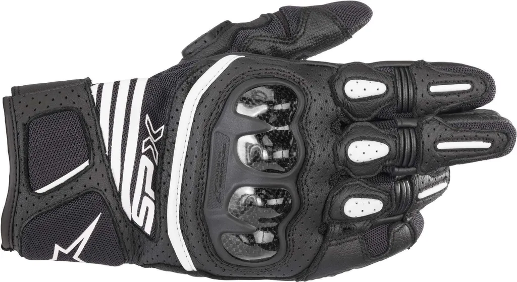 Gants Alpinestars SPX AC V2 Noir avec Coque Carbone - Gants Courts Moto