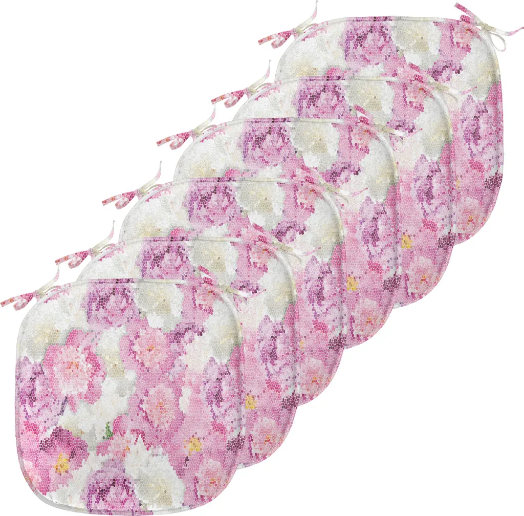 Galette de Chaise Imperméable 40x40 cm Lot de 6 Décoration Pivoine