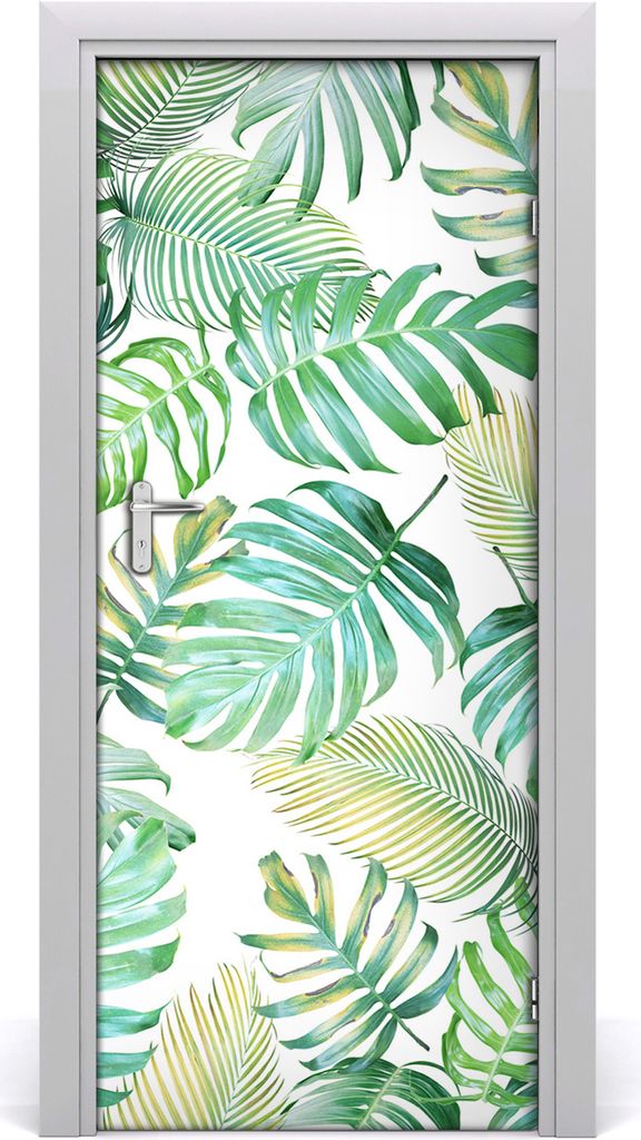 Tulup Türaufkleber 85x205 cm Dekorative Aufkleber Selbstklebend Wasserdichte Tapete Abnehmbar Schlafzimmer Wohnzimmer Wohnkultur - tropische Blätter