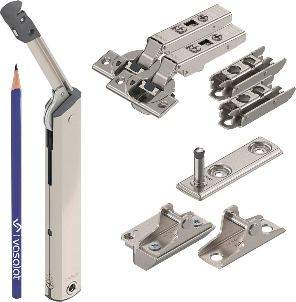 Blum Aventos HK-XS 20K1301 Kraftspeicher Set 10-tlg., Klappenbeschlag mit Clip Top Blumotion Scharnier für Holz- und Alufronten