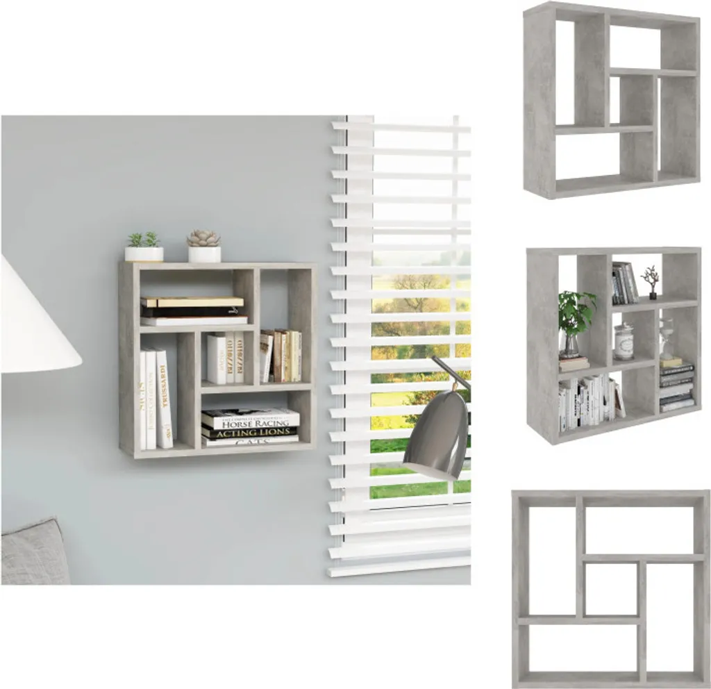 vidaXL Étagère Murale Gris Béton 45,1x16x45,1 cm en Bois Composite