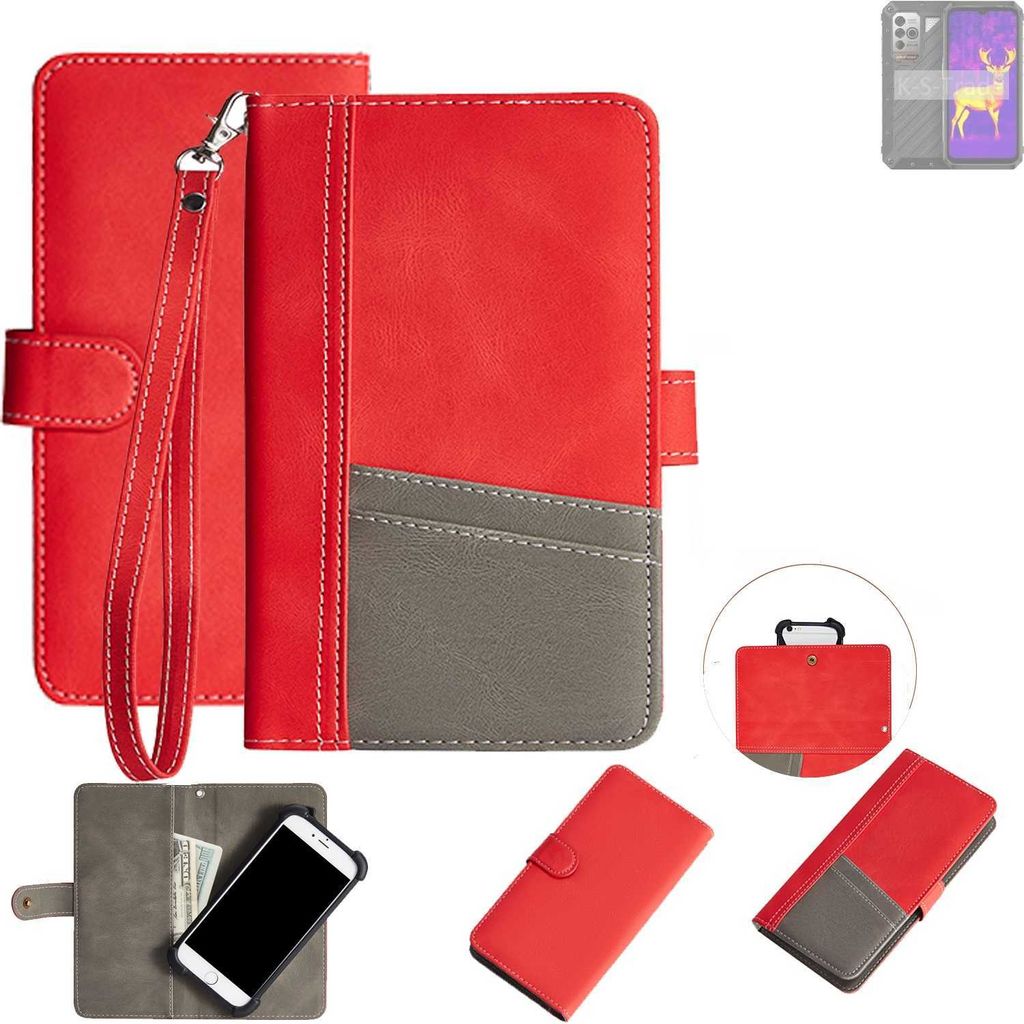 K-S-Trade Handy Schutzhülle für Ulefone Power Armor 18T Ultra Hülle Portemonnee Brieftasche Klapphülle Kartenfächer Flip Wallet Case Etui