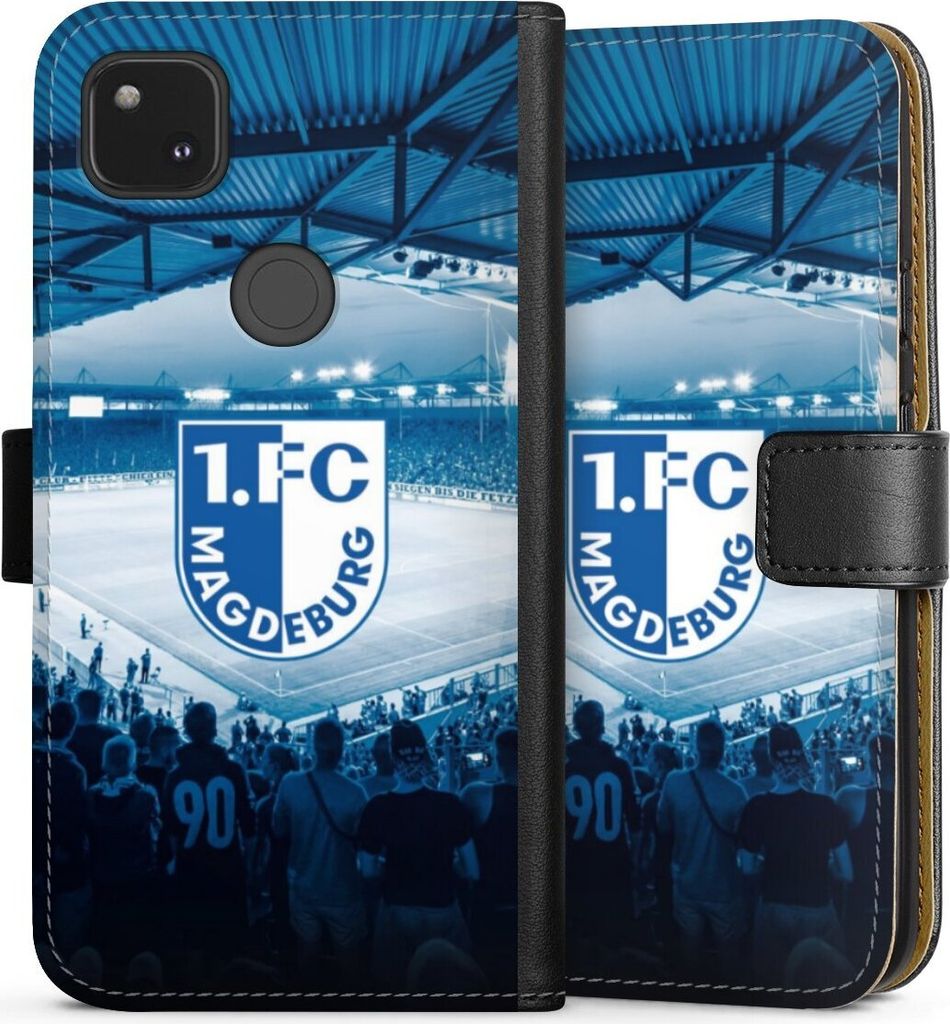 DeinDesign Klapphülle für Google Pixel 4a Handytasche Lederhülle Tasche Stadion 1. FC Magdeburg 1. FCM