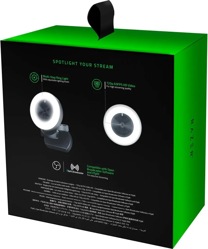 Razer Kiyo Webcam avec Ring Light Réglable pour Vidéoconférence et Jeu - 25