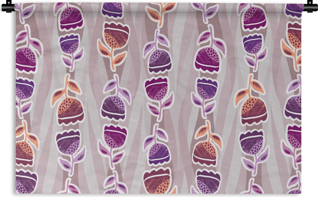 MuchoWow Wandteppich Wandbehang Tulpen - Blumen - Muster 60x40 cm Tapisserie Dekoration Wandtuch - Wanddekorationen