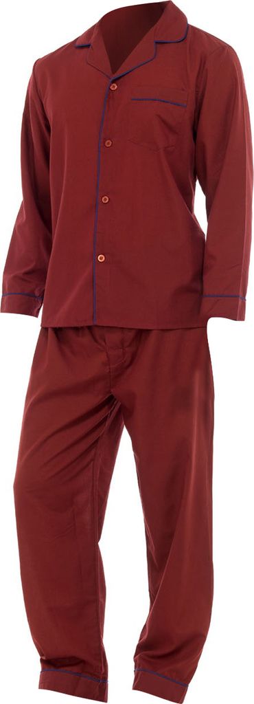 Pyjama pour homme, manches longues, uni N510 (M) (Rouge) Image du produit 