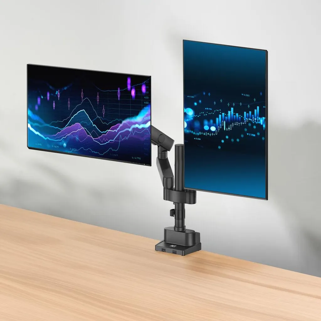 Bras de moniteur double bureau pour setup gaming et bureautique - 10