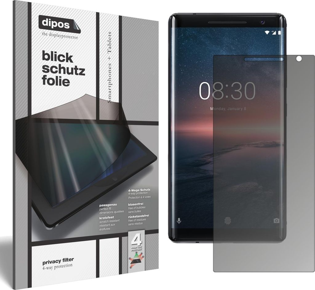 NBR dipos Blickschutzfolie Nokia 8 Sirocco
