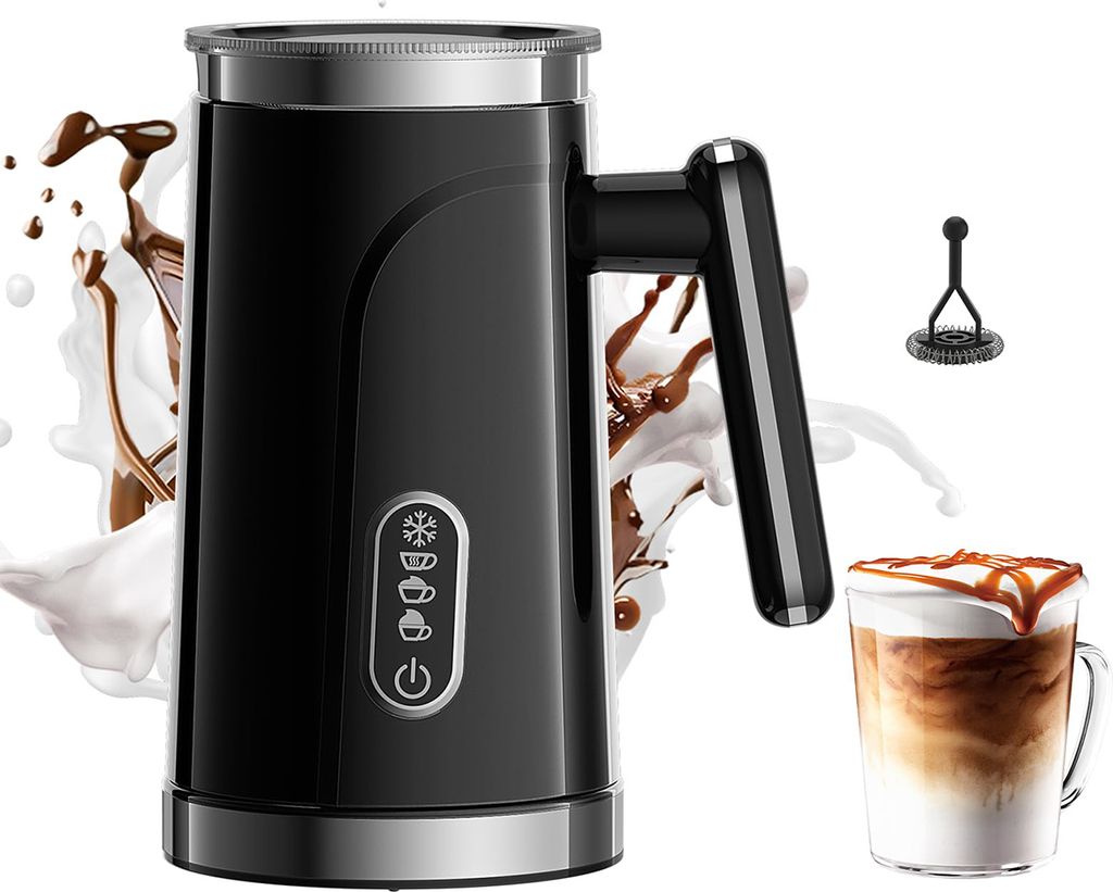 4-in-1 Elektrischer Milchaufschäumer für heiße und kalte Milch, Latte, Schaum, Cappuccino und heiße Schokolade