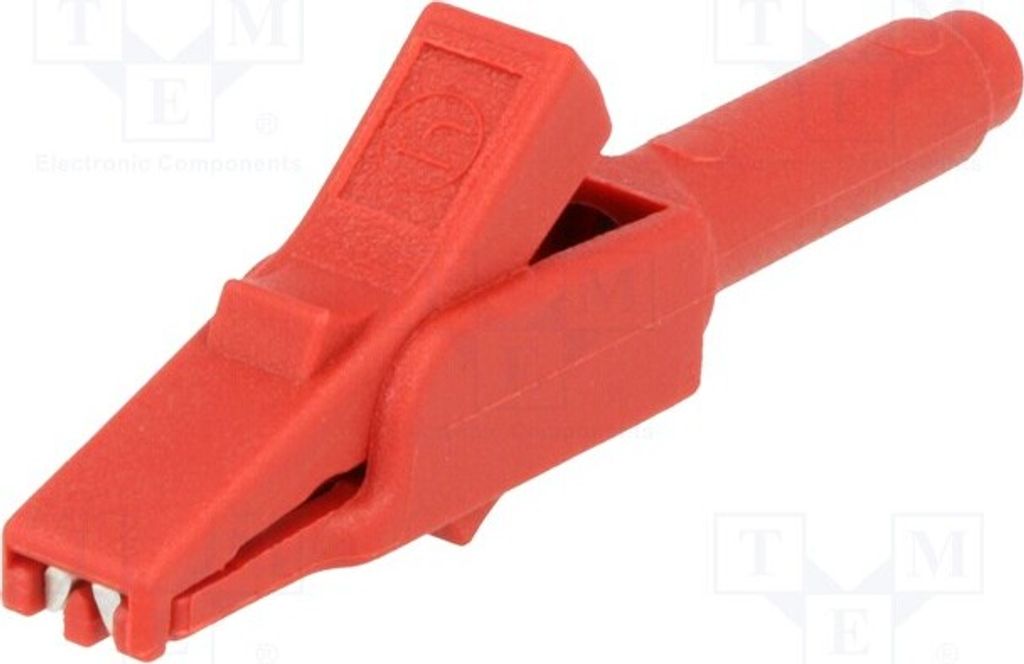 1x Krokodilklemme 15A rot Ber.Halt: max.6mm Größe der Buchse: 4mm MA260SH RT Krok