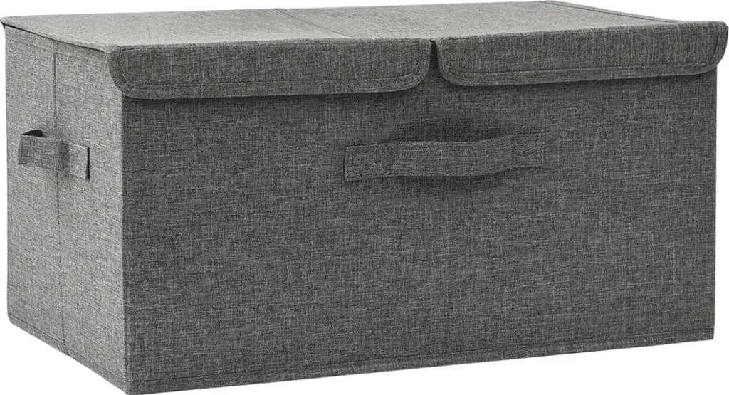 Boîte de rangement 50x30x25 cm en textile anthracite pliable et solide