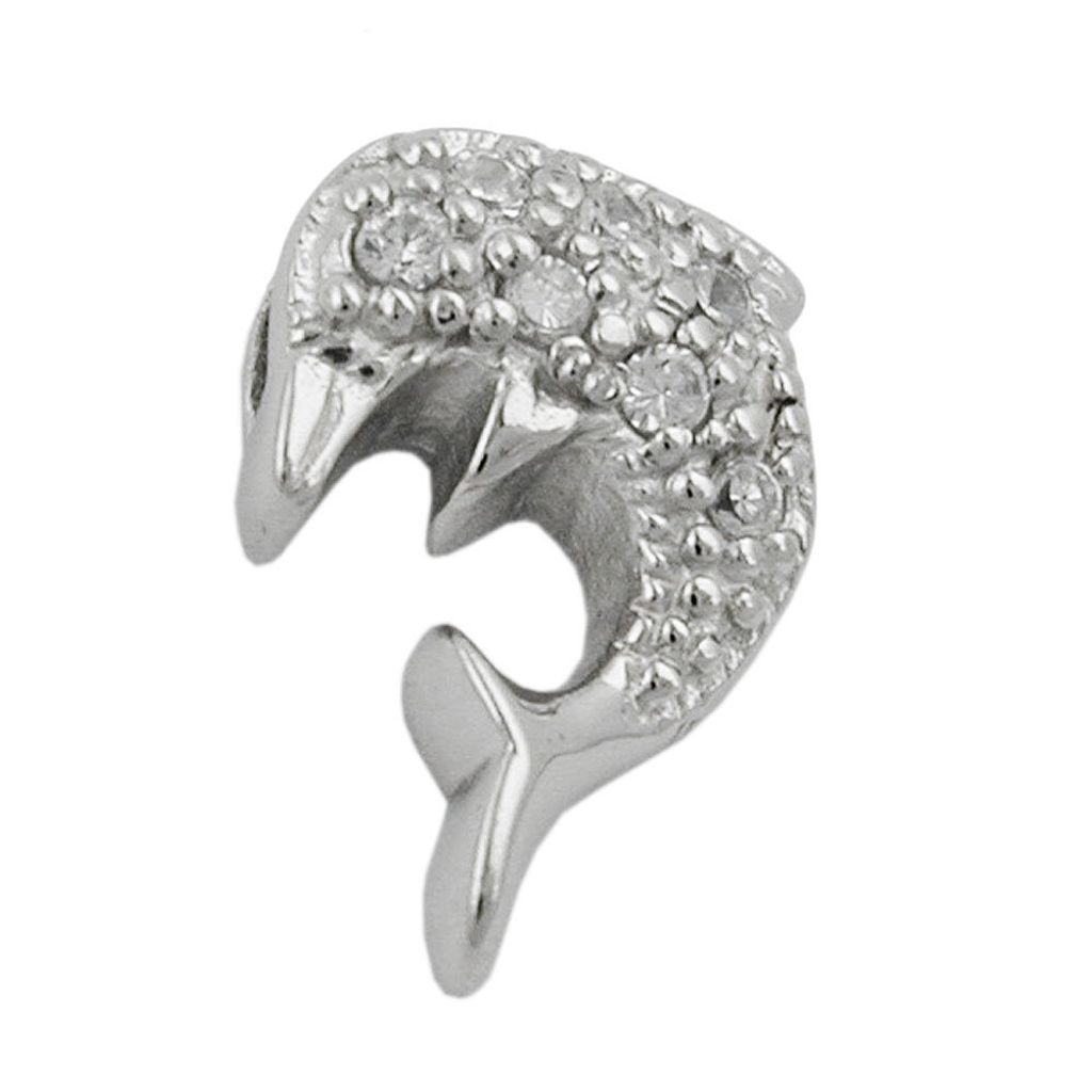 Anhänger145x10mm Delfin Zirkonia Silber 925 silber 14,5x10mm