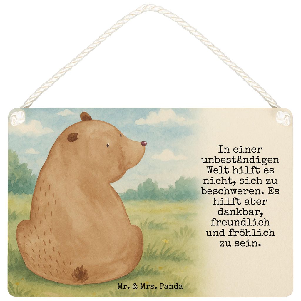 Mr. & Mrs. Panda Wandbild Holz Bär Schulterblick Design DIN A5 - Weiß - Geschenk, Weisheit, Motivation, Teddy, Selbstachtung, Bären, kleine aufm...