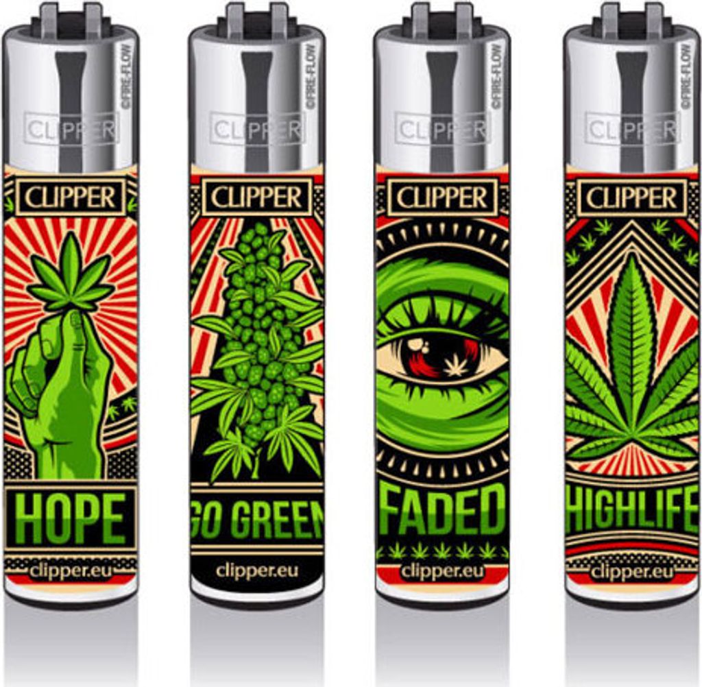 Clipper Reibradfeuerzeuge PROPAGANJA, 4 Stück