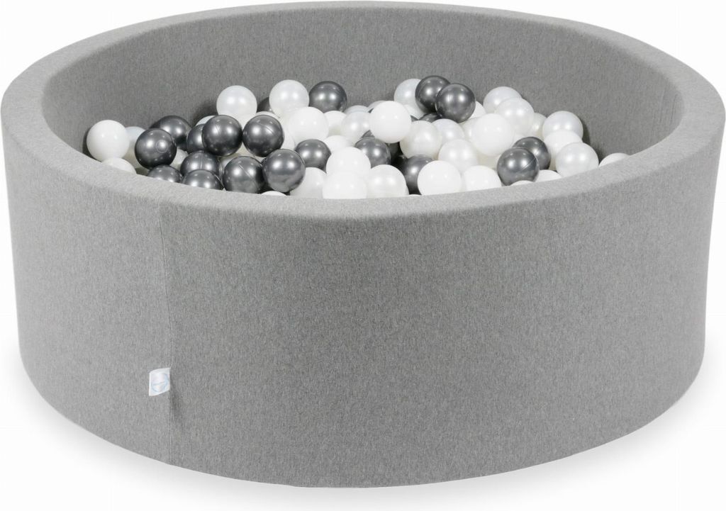 Dry Grey Pool 110x40 mit 500 Bällen: Weiß, Perlmutt, Metallic-Graphit