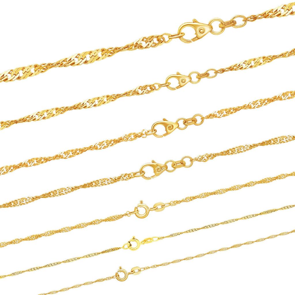 Goldkette Singapurkette Länge 50cm - Breite 1,0mm - 585-14 Produktbild 