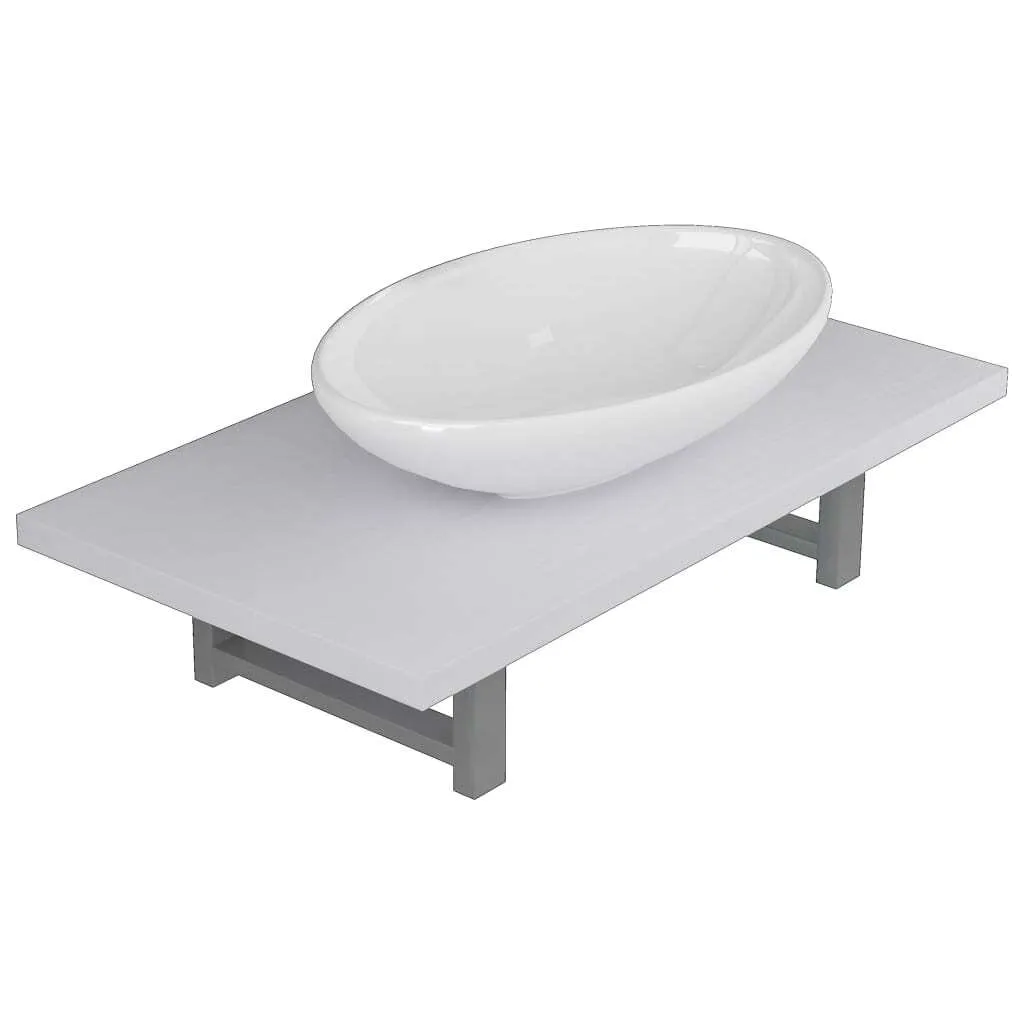 Set 2 Mobili Bagno Vetroceramica Bianca - Installazione Facile e Durata