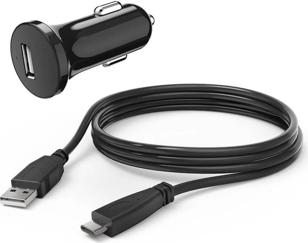 Chargeur voiture Switch avec câble USB-C intégré 1.2m - Coloris Noir