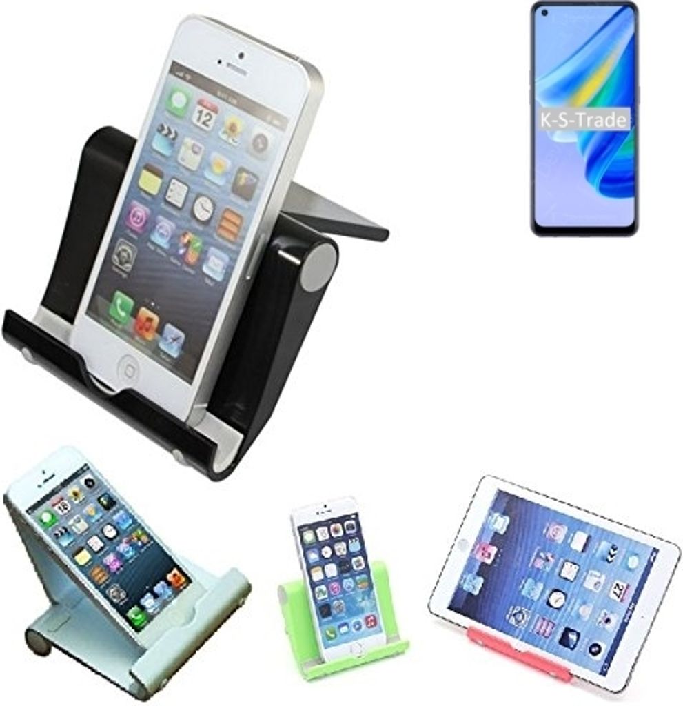 K-S-Trade Handy-Ständer kompatibel mit Oppo A95 4G faltbarer Tischständer Smartphone Tablet Halterung Reise