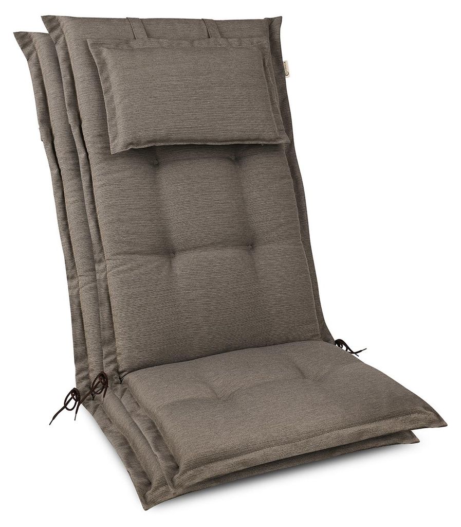 Beautissu 2x Premium Hochlehnerauflage 120x50x7cm, Taupe Produktbild 