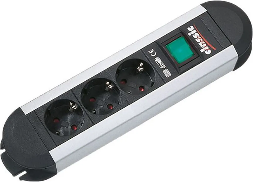 Multipresa Professionale Bachmann 330.070 ALU - 3 Prese con Interruttore