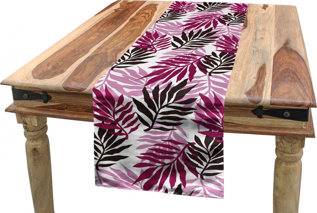 ABAKUHAUS Exotisch Tischläufer, Tropischer üppiger Wald, Esszimmer Küche Rechteckiger Dekorativer Tischläufer, 40 x 300 cm, Siegel Braun Baby P...