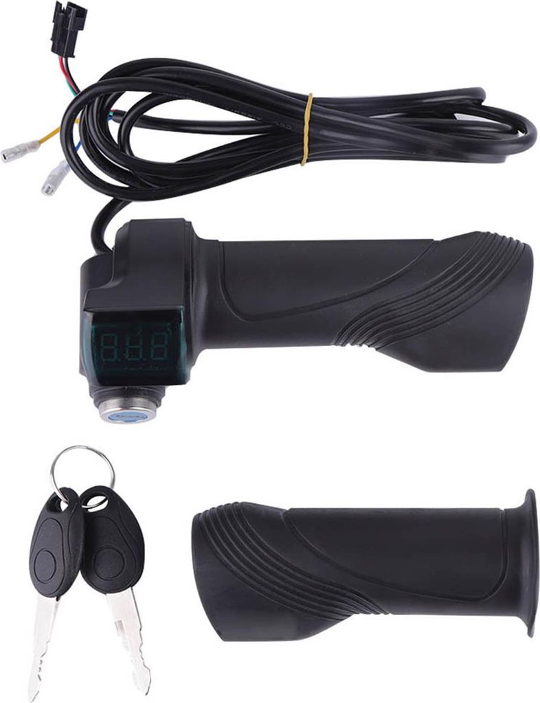Voltmeter, wasserdichtes Schwarz trocken trocken Echtzeit-Display-Fahrrad-E-Bike-Scooter-Ebike-Kit für Motorrad/Fahrrad/ATV-Lenker