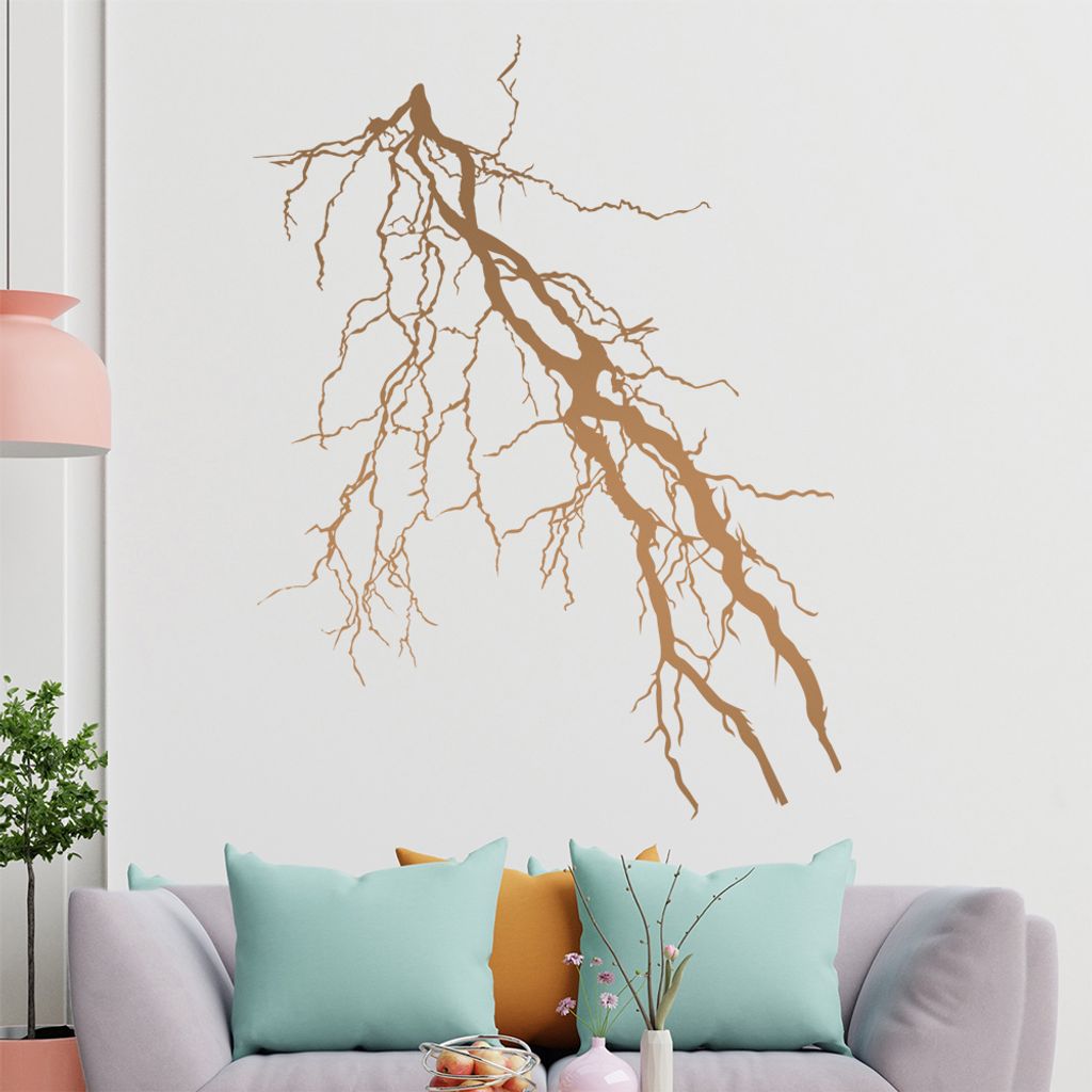 KIWISTAR Blitz Unwetter Wandtattoo in 6 Größen - Wandaufkleber Wall Sticker - Dekoration, Küche, Wohnzimmer, Schlafzimmer, Badezimmer