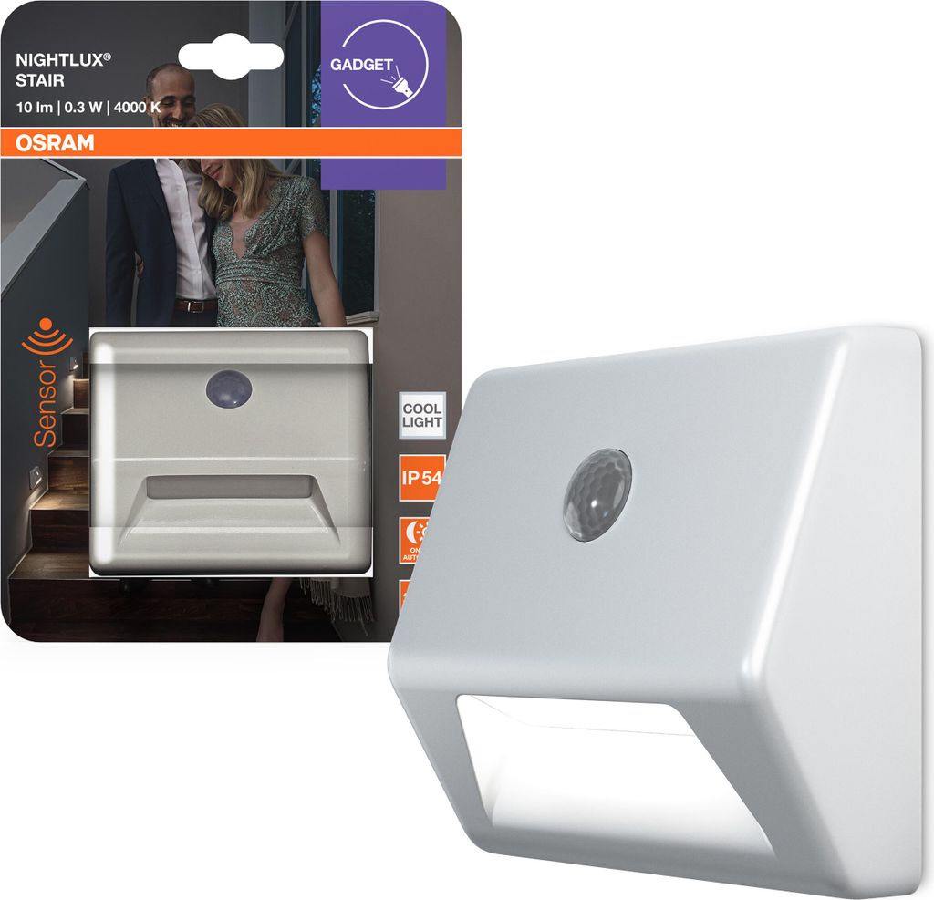 OSRAM NIGHTLUX Nočné svetlo na schody, biele, snímač Obrázok produktu 