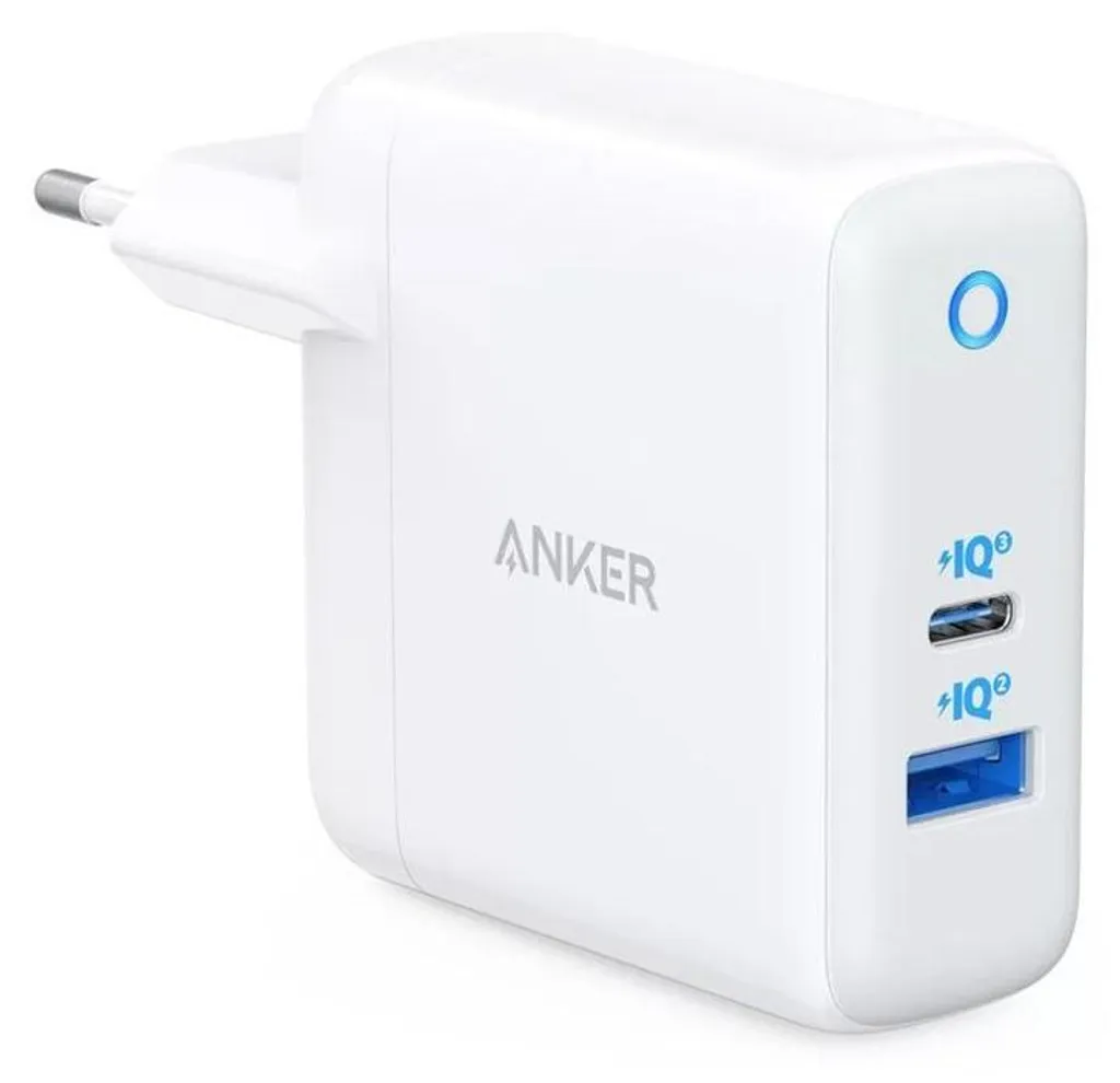 Chargeur mural Anker PowerPort PD+ 2 double port USB 35W blanc-gris