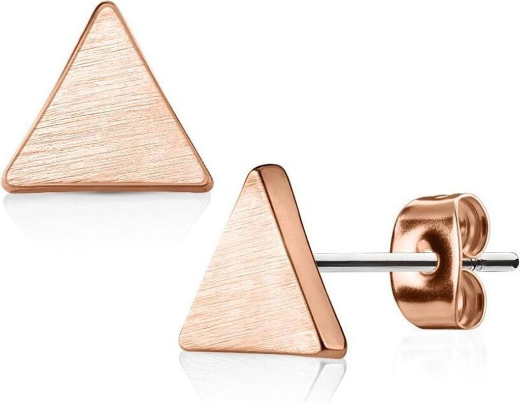 Ohrstecker Dreieck gebürstet Rosegold aus Edelstahl Damen