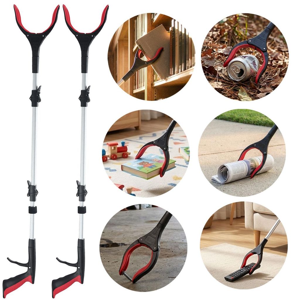 2er-Set Faltbare Greifzange 92cm aus leichtem Aluminium mit Produktbild 