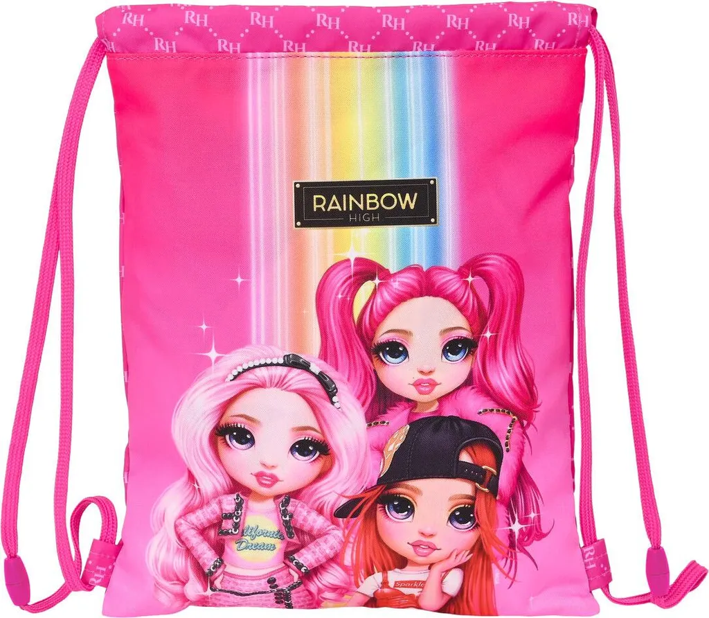 Sac à dos plat Rainbow High Fuchsia 34 cm ultra léger et résistant