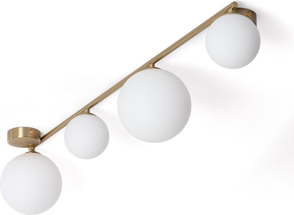 Deckenleuchte aus Metall und Glas Moonlight Brass 4 Spots Produktbild 